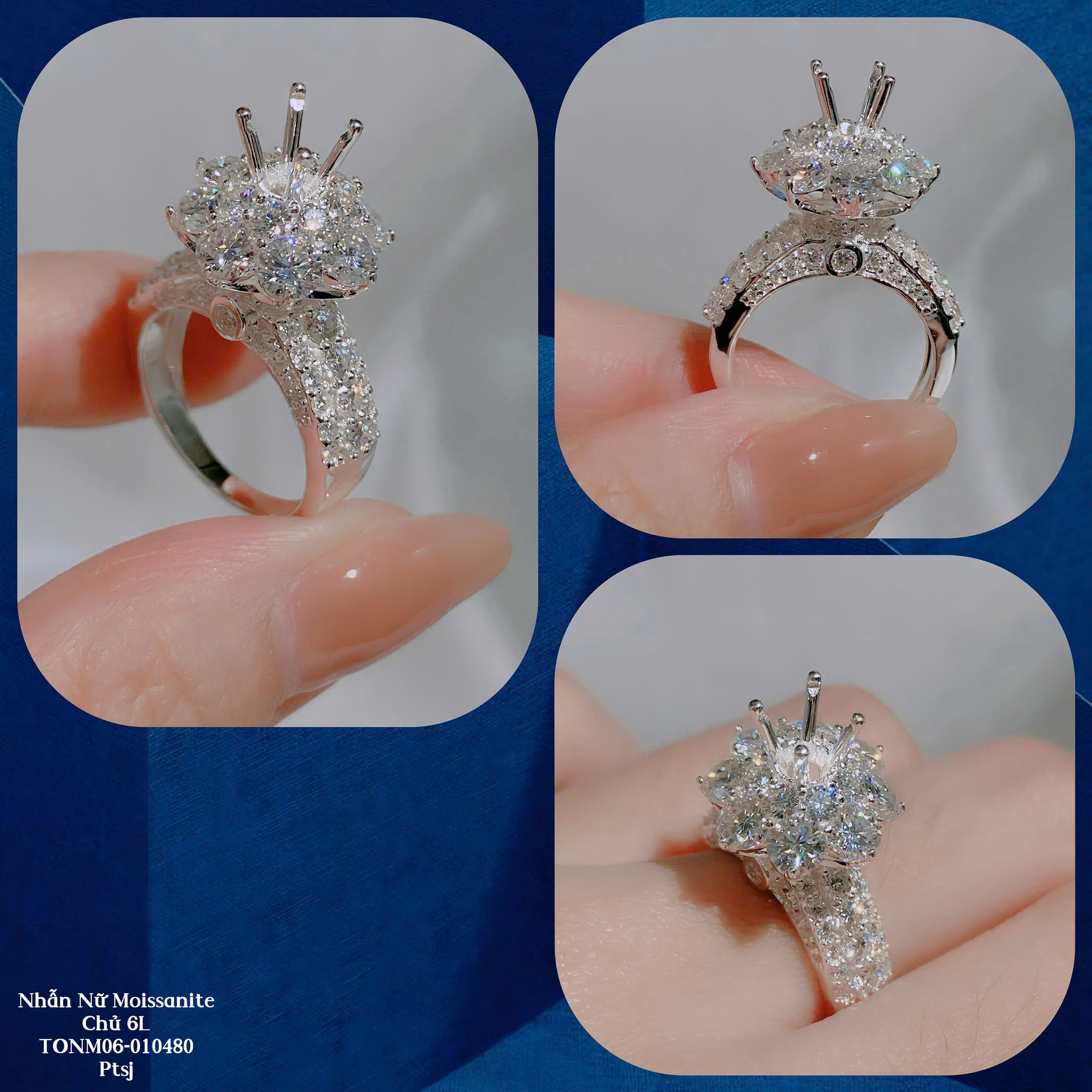 Nhẫn Moissanite 6L